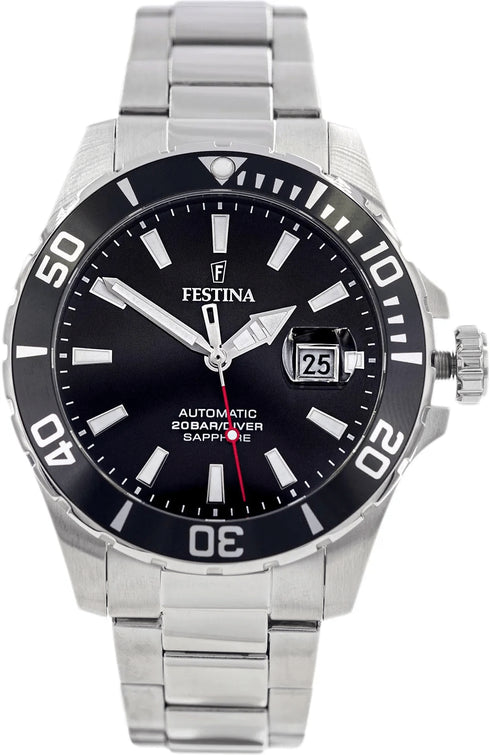 FESTINAFestina F20531/4 Diver Automatic Watch – 44mm Stainless Steel, Sapphire Crystal, 200m WRWATCHESEcecile