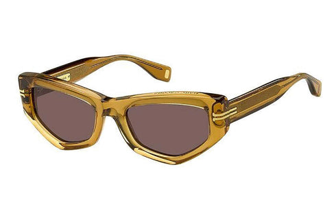 Lunettes de soleil yeux de chat Marc Jacobs MJ 1028/S 40G/70 pour femme - monture jaune transparent, verres bruns