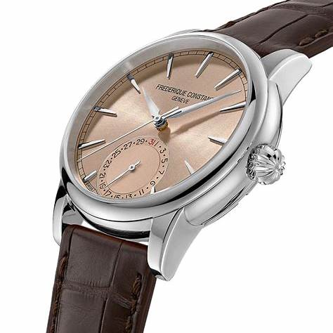 FREDERIQUE CONSTANTFrederique Constant Manufacture Classic Date FC - 706SAL3H6 – Salmon Dial, Stainless Steel Case, Brown Leather StrapWATCHESEcecile