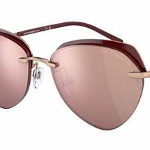 Emporio Armani EA2133 3011/7J Women's Sunglasses - Shiny Rose Gold Frame, Brown Mirrored Rose Gold Lenses, 57mm