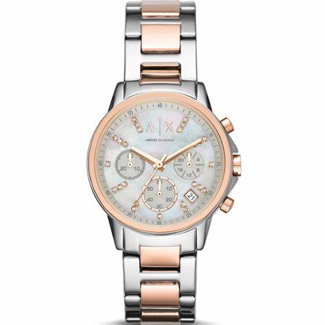 Armani Exchange AX4331 Women's Lady Banks Two-Tone Chronograph Watch