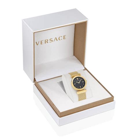 Versace Regalia VE6J00723 Women's Watch - Gold-Tone Stainless Steel Case, Black Dial, 34mm
