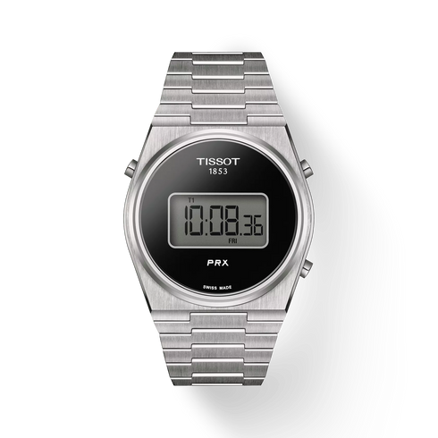 Reloj Tissot PRX Digital T1374631105000 para hombre - 40 mm, acero inoxidable, esfera negra