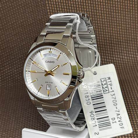 Casio MTP-1370D-7A2 Men's Quartz Watch - Silver Dial, Stainless Steel Bracelet