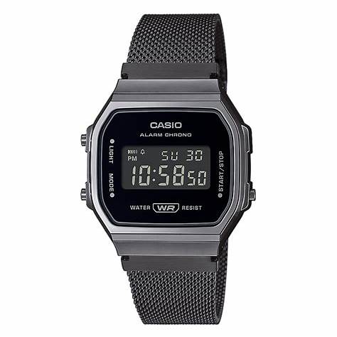 CASIO & VINTAGECasio A168WEMB - 1BEF Vintage Digital Watch - Black Dial, Black Mesh BraceletWATCHESEcecile