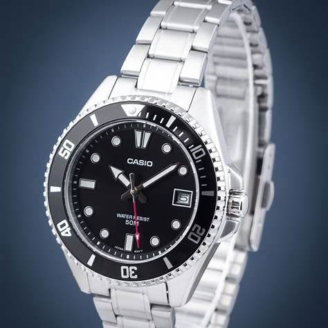 CASIO & VINTAGECasio MDV - 10D - 1A1VEF Men's Watch - Black Dial, Stainless Steel BraceletWATCHESEcecile