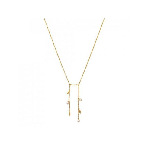 Majorica Romea Necklace 16580.01.1.000.010.1 – 925 Silver, 4mm White Pearls, Gold-Tone