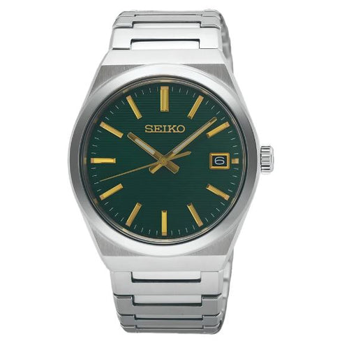 Seiko SUR601P1 Men’s Quartz Watch – Green Dial, 100 m, Stainless Steel