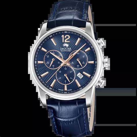 JAGUARaguar J968/2 Men's Chronograph Watch - Blue Dial, Blue Leather StrapWATCHESEcecile