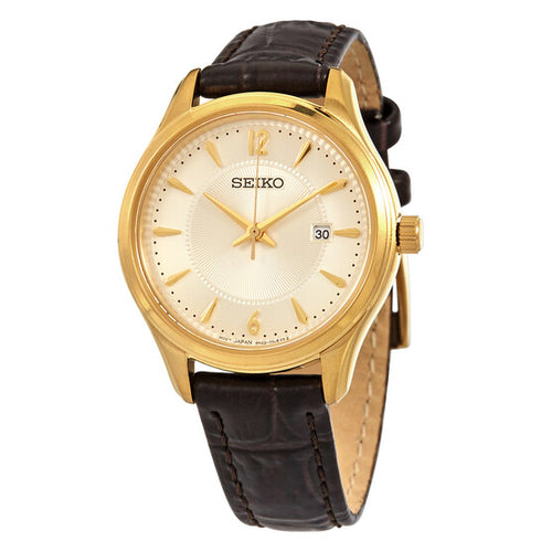 Seiko SUR478P1 Orologio al quarzo classico da donna - Tono oro, 30 mm