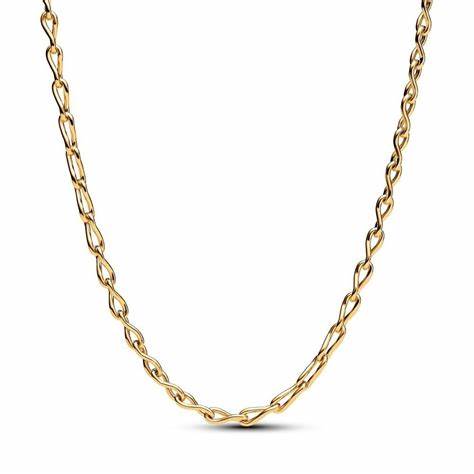 Pandora Infinity Chain Necklace 363052C00-50 - 14k Gold-Plated, Adjustable 50cm