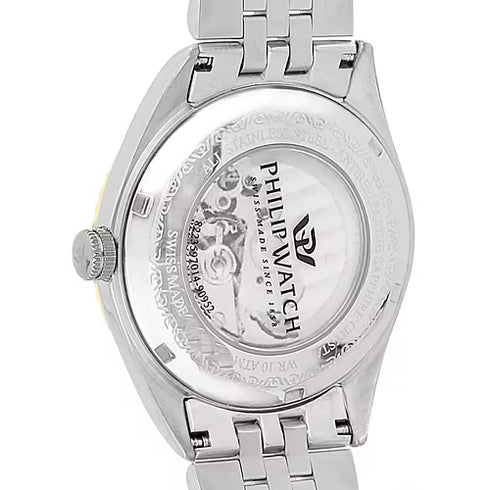 Philip Watch R8223597029 Caribe Herrenuhr - 39 mm, schwarzes Zifferblatt, Automatik, Stahlarmband