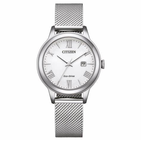Citizen EW2621-75A Eco-Drive Reloj mujer - Esfera blanca, brazalete milanesa
