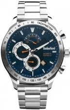 TIMBERLANDTimberland Nickerson TDWGK2100205 Men's 49mm Blue Dial Dual Time Quartz Watch – Silver Stainless Steel BraceletWATCHESEcecile