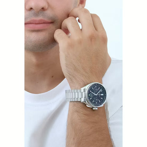 Orologio cronografo Bulova Lunar Pilot 96A299 Uomo - Quadrante nero, bracciale in acciaio inossidabile