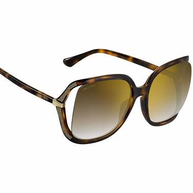 Jimmy Choo TILDA/G/S 086/JL Damen-Sonnenbrille - 60mm, Rahmen in dunklem Havanna mit braunen Verlaufsgläsern