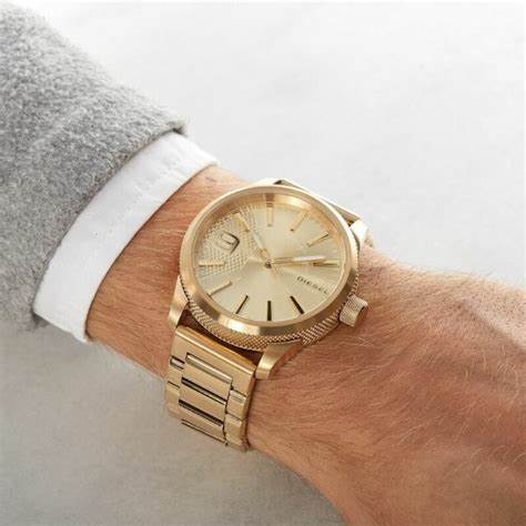 Diesel DZ1761 Rasp Men's Watch - Gold Dial, Gold-Tone Stainless Steel Bracelet