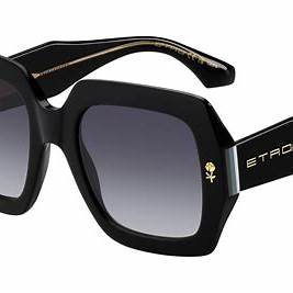 Etro 0011/S 807-9O Women's Square Sunglasses - Black Frame, Gray Gradient Lenses