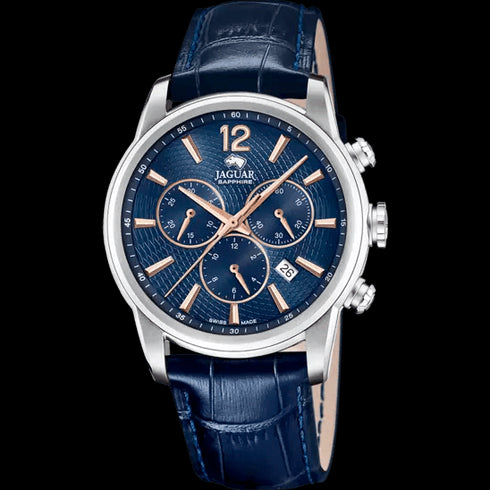 JAGUARJaguar Acamar J968/2 Men's Chronograph Watch - Blue Dial, Leather StrapWATCHESEcecile