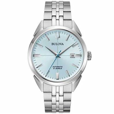 Orologio automatico da uomo Bulova Sutton 96B423 - Quadrante azzurro, bracciale in acciaio inossidabile