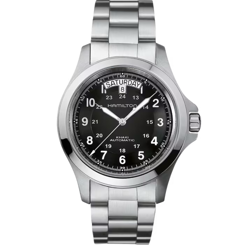 Hamilton Khaki Field King Auto H64455133 - 40mm Edelstahl, schwarzes Zifferblatt