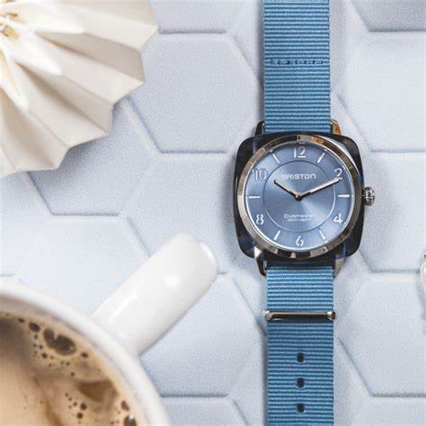 BRISTONBriston Clubmaster Chic 36mm Ice Blue Dial Interchangeable NATO Strap 21536.SA.UB.25.NIBWATCHESEcecile