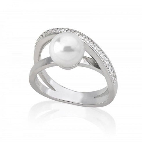 MAJORICAMajorica 16045 Women's Silver Ring with 8mm White Pearl & ZirconiaBIJOUXEcecile