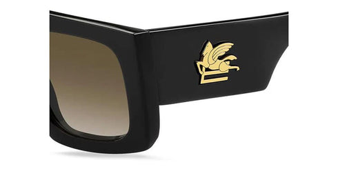 Etro ETROSCREEN 807-HA Occhiali da sole quadrati unisex - Montatura nera, lenti sfumate marroni