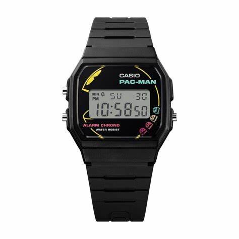 CASIO & VINTAGECasio Vintage PAC - MAN F - 91WPC - 1AER Digital Watch – Black Resin Band, Retro Gaming DesignWATCHESEcecile