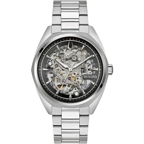 Bulova Surveyor 96A293 Skeleton Automático – 41 mm, Esfera de Exhibición y Brazalete