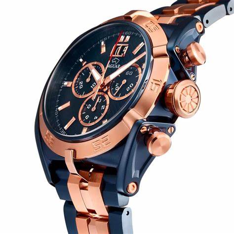 JAGUARJaguar Men's Swiss Quartz Chronograph Watch - Model J810/1, Blue and Rose Gold PVD Stainless Steel Case, Blue Dial, Sapphire CrystalWATCHESEcecile