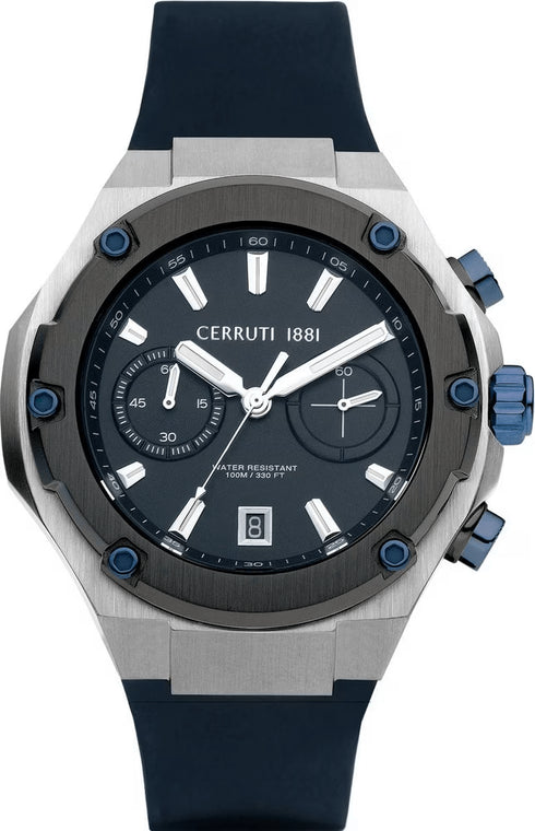 CERRUTI 1881Cerruti 1881 Lucardo CIWGO2206107 Men's Chronograph - Blue Dial, Rubber StrapWATCHESEcecile
