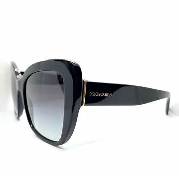 Dolce & Gabbana DG4348 501/8G 54 Women's Butterfly Sunglasses - Black Frame, Gray Gradient Lenses