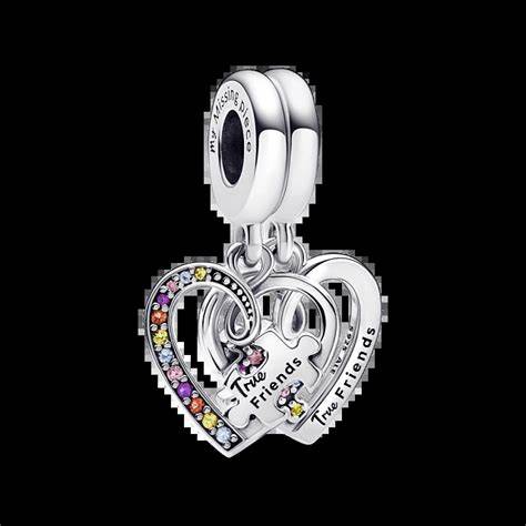 PANDORAPandora 792239C01 Puzzle Piece Hearts Splittable Friendship Dangle Charm - Sterling Silver with Multicolor StonesBIJOUXEcecile