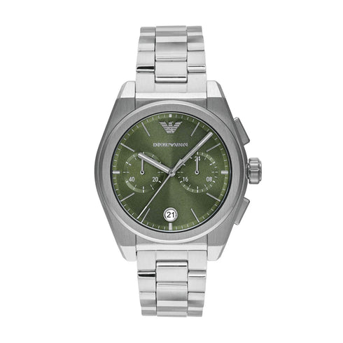 EMPORIO ARMANIEmporio Armani AR11640 Men's Chronograph Watch - Silver Case, Green DialWATCHESEcecile