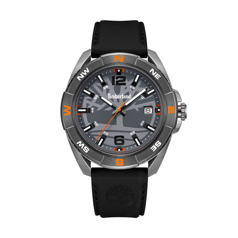 Timberland TDWGN2202104 Millinocket Men's 45mm Watch – Grey Steel Case, Black Silicone Strap, Date Display