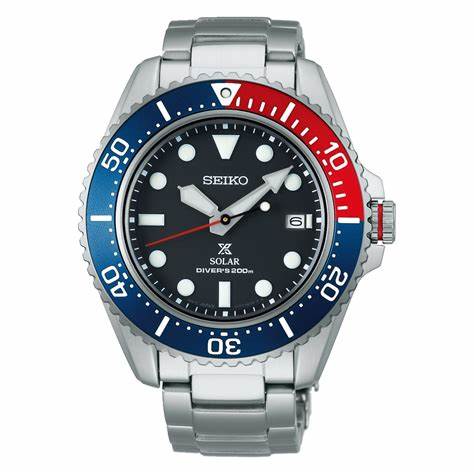 SEIKOSeiko Prospex SNE591P1 "Pepsi" Solar Diver's Watch - 42.8mm Stainless Steel, Black DialWATCHESEcecile