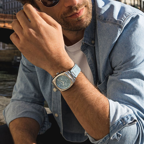 BRISTONBriston 23142.S.T.25.RIB Streamliner Urban Chronograph – Ice Blue Dial, 42mmWATCHESEcecile