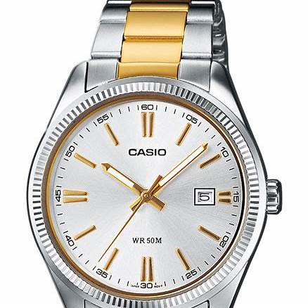 CASIO & VINTAGECasio MTP - 1302PSG - 7AVEF Men's Analog Watch – Silver Dial with Two - Tone Stainless Steel BraceletWATCHESEcecile