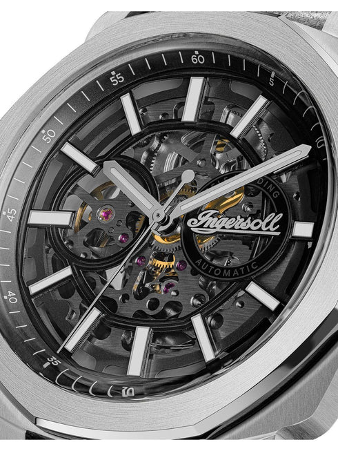 INGERSOLL 1892Ingersoll Outrider Automatic Men's Watch I16401 - Black Dial, Leather StrapWATCHESEcecile