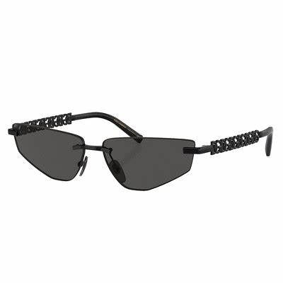 Dolce & Gabbana DG2301 01/87 Gafas de Sol Mujer - Montura Negro, Lentes Gris Oscuro