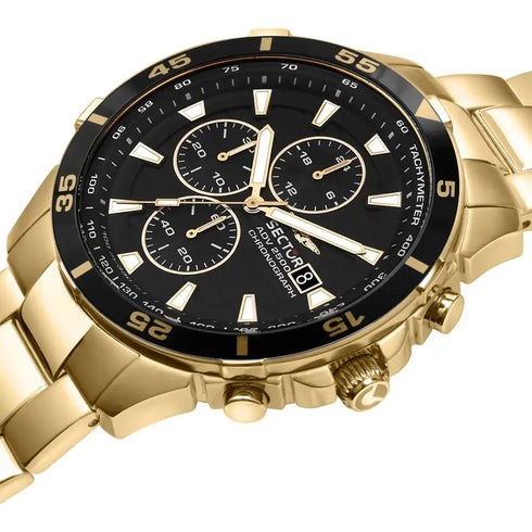 Sector ADV2500 R3273643008 Herren-Chronographenuhr - Gold, Edelstahl, schwarzes Zifferblatt