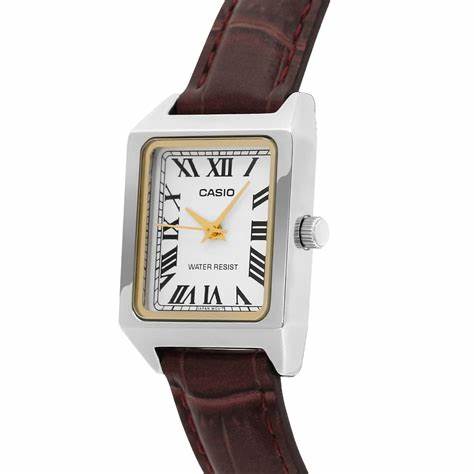 CASIO & VINTAGECasio LTP - V007L - 7B2UDF Women's Watch - White Dial, Brown Leather StrapWATCHESEcecile