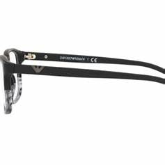 Emporio Armani EA3098 5566 53 Men's Eyeglasses - Matte Black and Striped Grey Frame