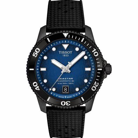 Tissot Seastar 1000 Powermatic 80 T120.807.37.041.00 Reloj automático para hombre - 40mm Acero inoxidable recubierto de PVD, esfera azul degradado