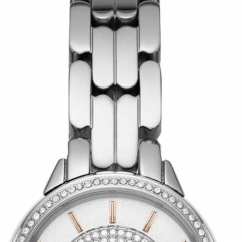 Michael Kors Allie MK4411 Frauen Silber-Ton Uhr - Kristall-Akzente