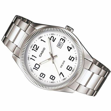 CASIO & VINTAGECasio MTP - 1302PD - 7BVEF Men's Analog Watch – White Dial with Stainless Steel BraceletWATCHESEcecile