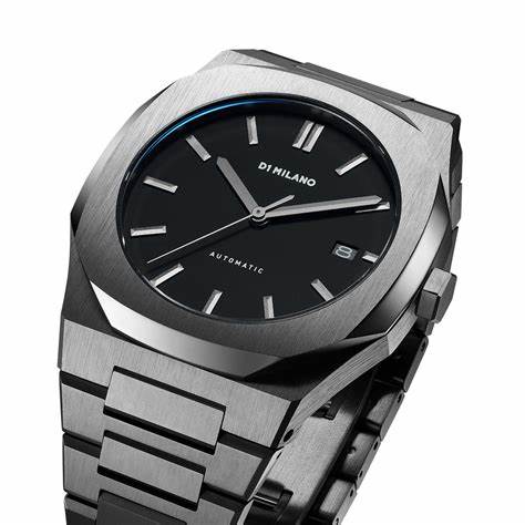 D1 MILANOD1 Milano Automatic Bracelet D1 - ATBJ02 Men's Watch - Gunmetal Stainless Steel, Black DialWATCHESEcecile