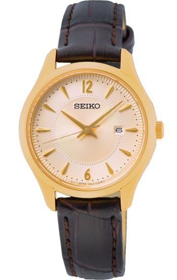 Seiko SUR478P1 Orologio al quarzo classico da donna - Tono oro, 30 mm