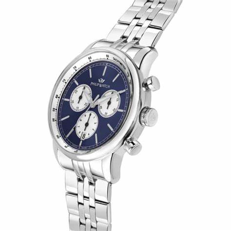 Philip Watch Anniversary R8273650004 Cronografo da uomo - Acciaio inossidabile 40 mm, quadrante blu
